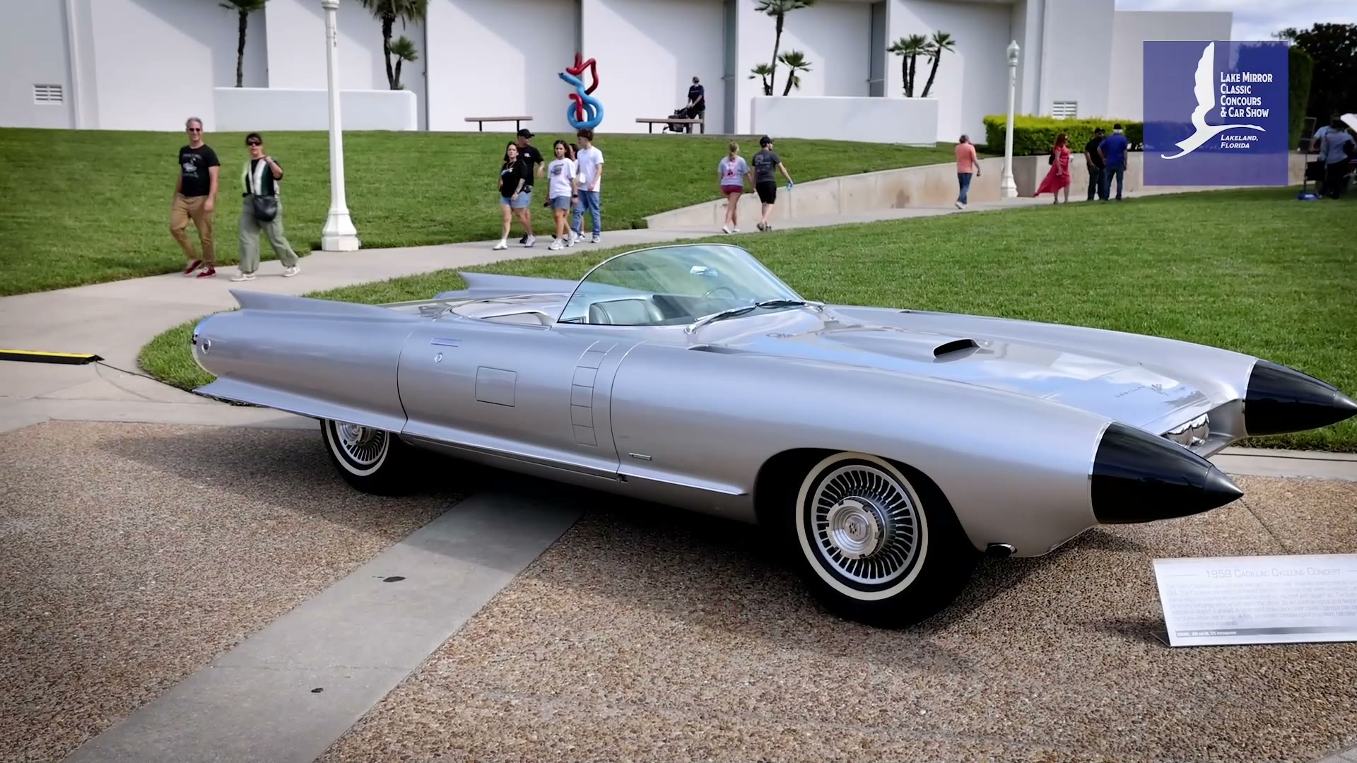 1959 Cadillac Cyclone Concept on display at the Lake Mirror Classic